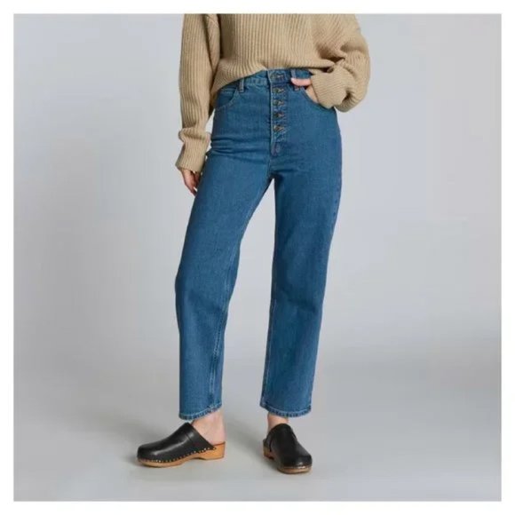 Everlane The Way High Jean Cali Blue 27 Button Fly - Picture 1 of 4